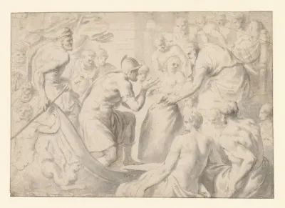 De metgezellen van Odysseus maken de zak open waarin Aeolus de winden besloten had