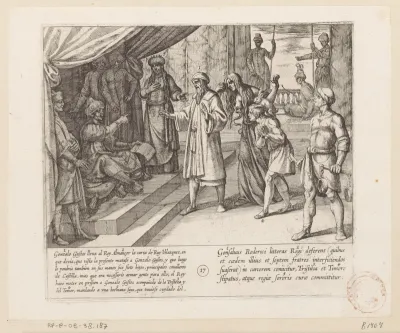 De Moorse koning leest de brief die de moord op Gonzalo Gustos en de gevangenneming van de zonen van Lara beveelt