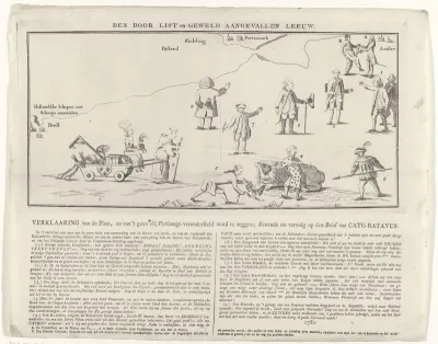 De Nederlandse Leeuw door list en geweld aangevallen, 1780