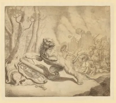 De Nederlandse leeuw zoekt hulp bij Willem III, 1672