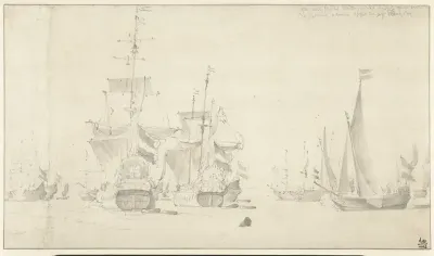 De Nederlandse vloot tussen Vlieland en Terschelling