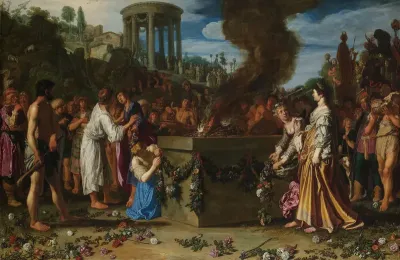 De offerstrijd tussen Orestes en Pylades