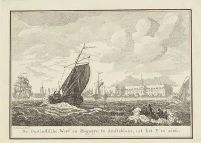 De Oostindische Werf en het magazijn te Amsterdam