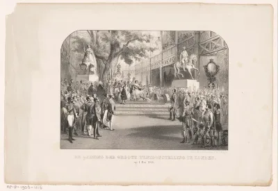 De opening der Groote tentoonstelling te Londen op 1 Mei 1851