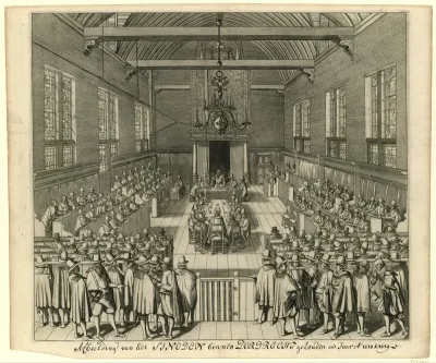 De opening van de nationale synode te Dordrecht, 1618