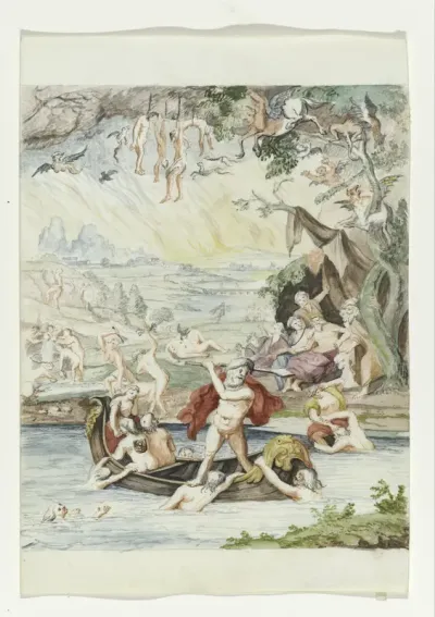 De overvaart van prins Maurits in Charons boot