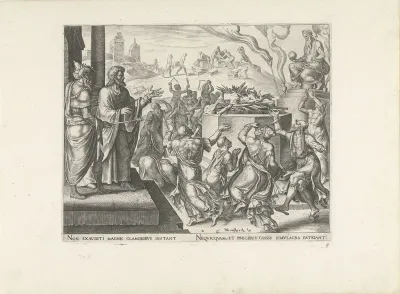 De priesters roepen Baäl aan en bidden om vuur