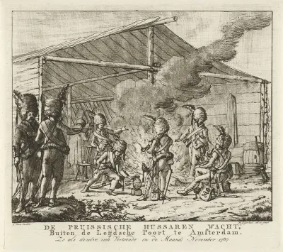 De Pruisische huzarenwacht bij de Leidse Poort te Amsterdam, 1787