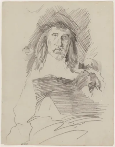 De regenten van het Oudemannenhuis in Haarlem. Een figuur