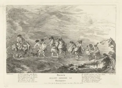 De rekruten voegen zich bij het regiment