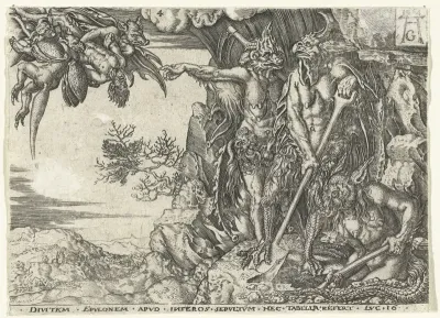 De rijke man door duivels naar de hel gevoerd