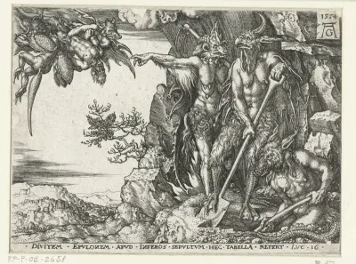 De rijke man door duivels naar de hel gevoerd