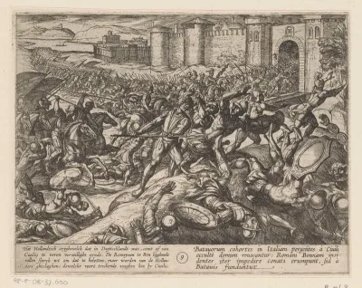 De Romeinen worden verslagen door de Nederlandse troepen te Bonn