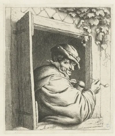 De rooker aan het venster