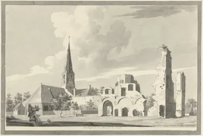 De ruïne van de abdij van Rijnsburg