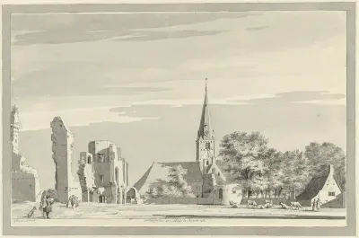 De ruïne van de abdij van Rijnsburg