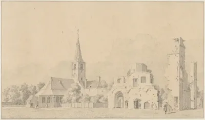 De ruïne van de abdij van Rijnsburg