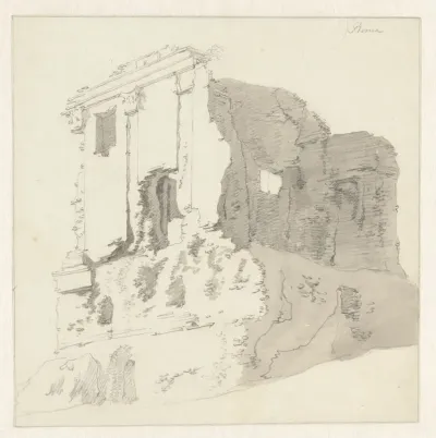 De ruïnes van de tempel aan de Via Nomentana in Rome