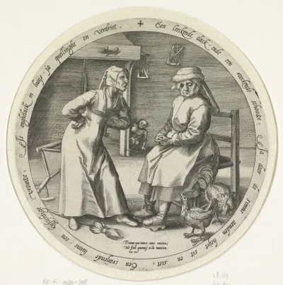 De scheldende vrouw en de kakelende hen