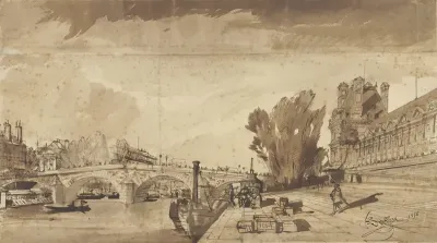 De Seine en de Pont Royal; rechts het pavillon de Flore en een vleugel van het Louvre