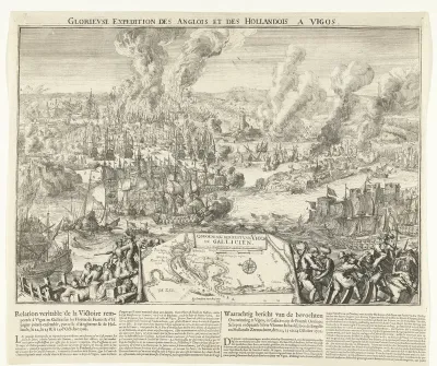 De Spaanse zilvervloot genomen bij Vigo, 1702