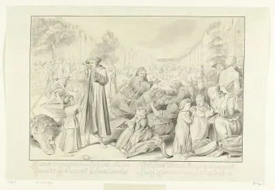 De spijziging der verloste Leidenaren, 1574