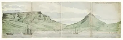 De Tafelberg en Kaapstad gezien vanaf de zee