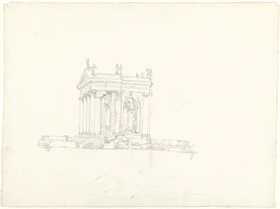 De tempel van Aesculapius in de Giardini Borghesi