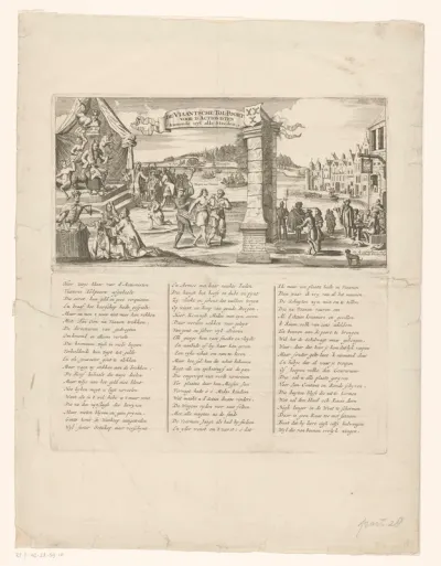 De tolpoort te Vianen voor de Actionisten, 1720