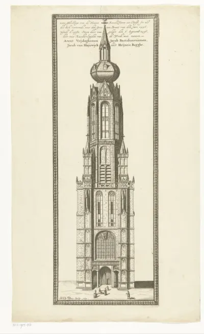 De toren van de Nieuwe Kerk te Delft, voor de brand van 1536
