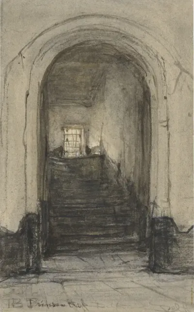 De trap in het Prinsenhof te Delft, waar prins Willem I werd vermoord in 1584