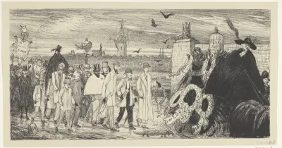 De uitvaart van de Nederlandsche Etsclub, 1896