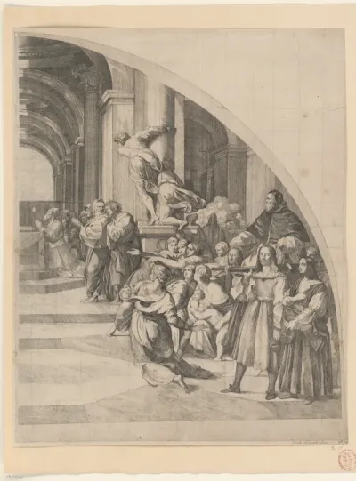 De verdrijving van Heliodorus uit de tempel (rechter deel)