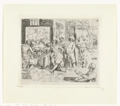 De verloren zoon aan een feestmaal