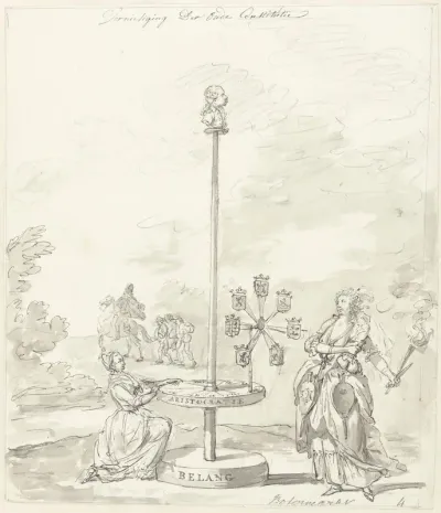 De Vernietiging van de Oude Constitutie, decoratie op de Botermarkt, 1795