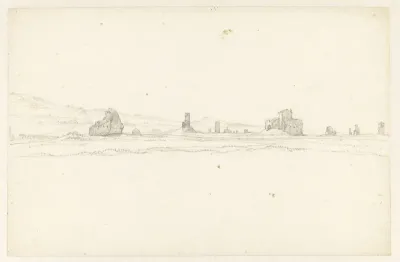 De Via Appia, naar het oosten, met de Torre di Selce en de Toraccio di Palombaro