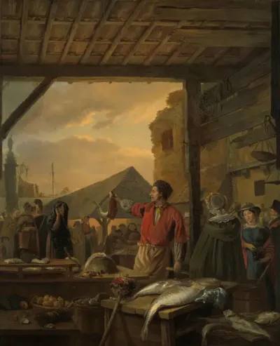 De vismarkt te Antwerpen