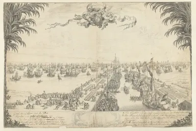 De vloot van de prins in de haven van Hellevoetsluis, 1688