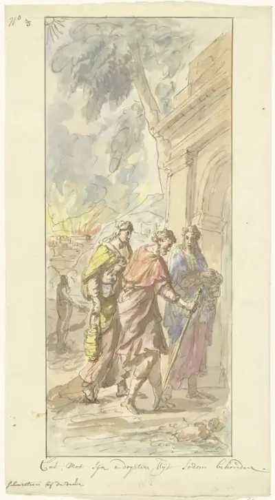 De vlucht van Lot en zijn dochters uit Sodom