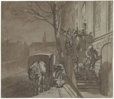 De vrienden vertrekken van het huis van Haazel