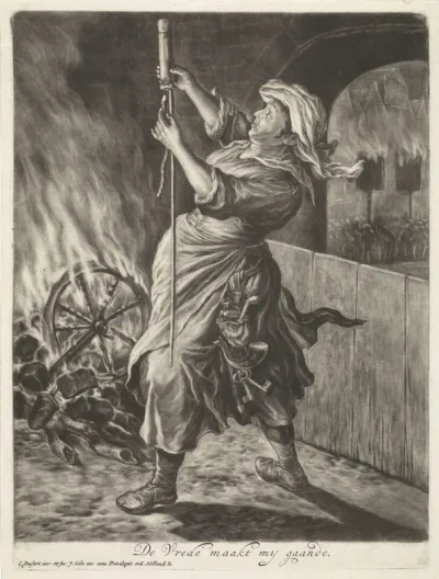 De vrouw met een vuurpijl, 1695