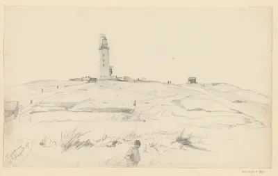 De vuurtoren bovenop de duin te Kijkduin