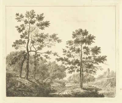 De weg langs de heuvels