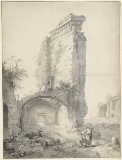 De zalving van David tussen ruïnes van het Forum Romanum
