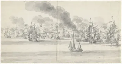 De Zeeslag voor Katwijk (linkerblad), 1653
