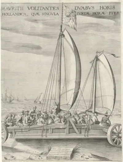 De zeilwagen van Simon Stevin (middenplaat), 1602