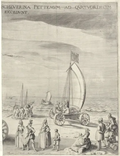 De zeilwagen van Simon Stevin (rechterplaat), 1602