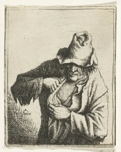 De zich vlooiende boer
