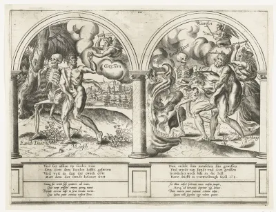 De zondige Mens door Gods toorn tot de hel gedreven