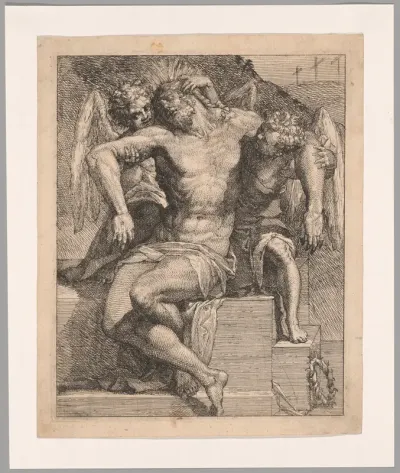 Dead Christ Held by Angels